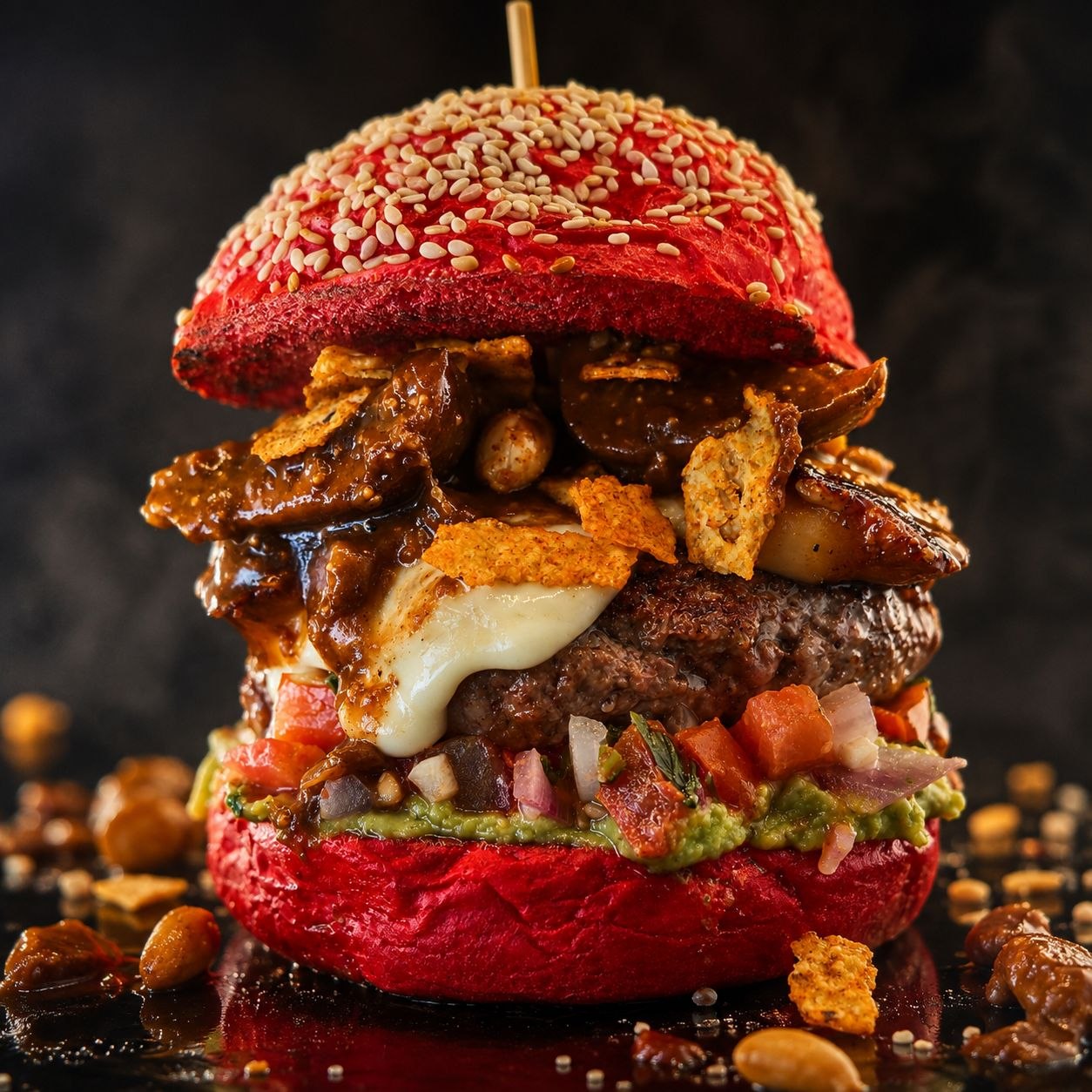 Mötley Mole: burger de agosto con mole de higo